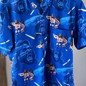 WWE Short Sleeved, Button-Up Shirt. Men’s SMALL